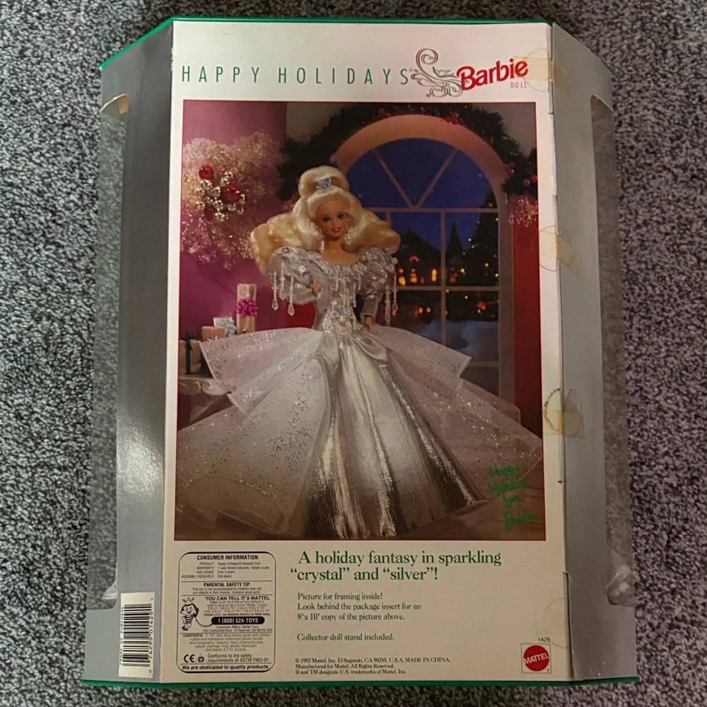 Barbie 1992 Holiday Edition Doll in Silver and White Gown - Picture 2 of 3